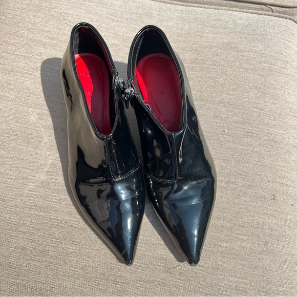 Black Patent Pointed Toe Booties - Picture 13 of 16